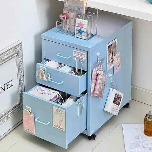 baby蓝桌下收纳书柜移动抽屉式学生宿舍办公桌桌下多层置物书架子