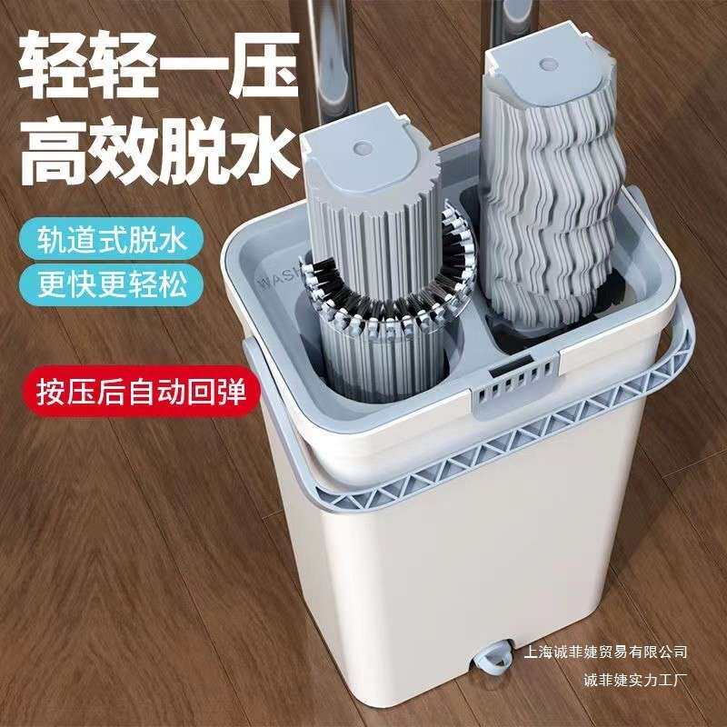 海绵拖把免手洗挤水拖把新款家用卫生间吸水拖把替换头懒人一雁冰