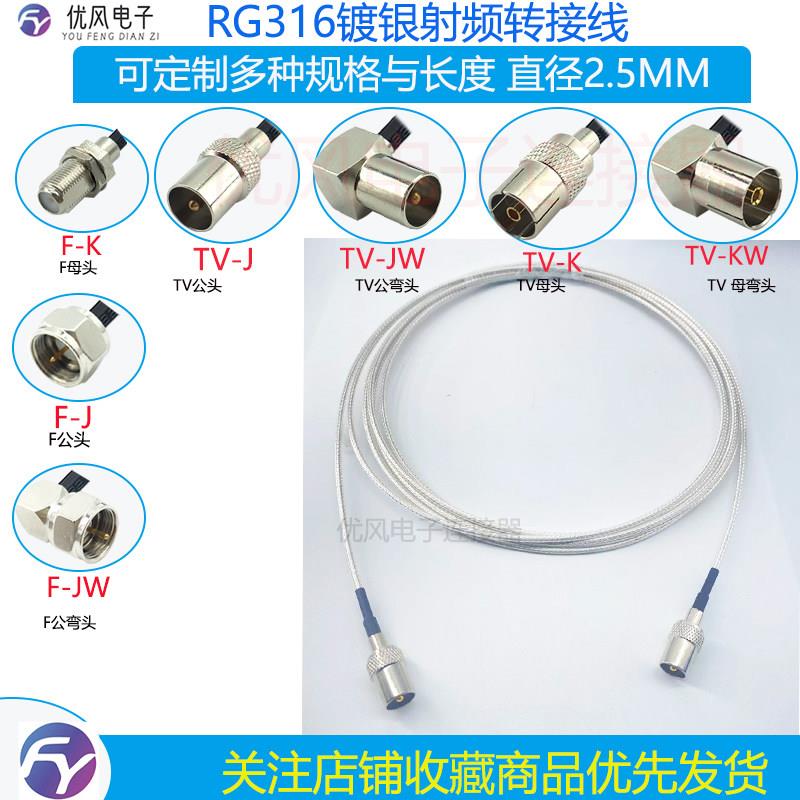 有线电视线信号线高清视频线TV公直转公头信号连接线F英制闭路线
