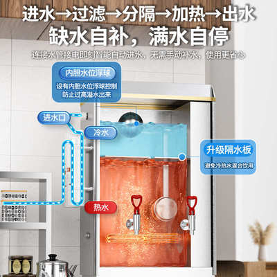 三鼎全自动电热开水器商用烧水桶开水机车间工厂热水过滤热水机炉