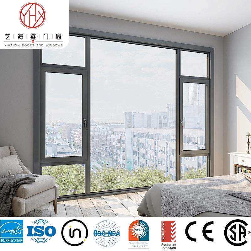 澳标认证AS2047平开窗澳洲出口断桥铝窗纱一体封阳台系统落地窗户