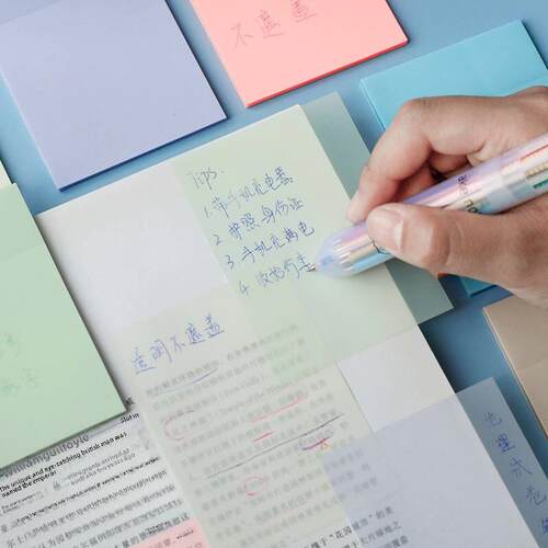 Transparent Sticky Note Pads Waterproof Self-Adhesive Memo N