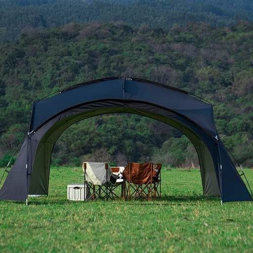 帐篷天幕二合一户外露营穹顶郊游黑胶防晒会展帐篷侧边多人遮阳棚