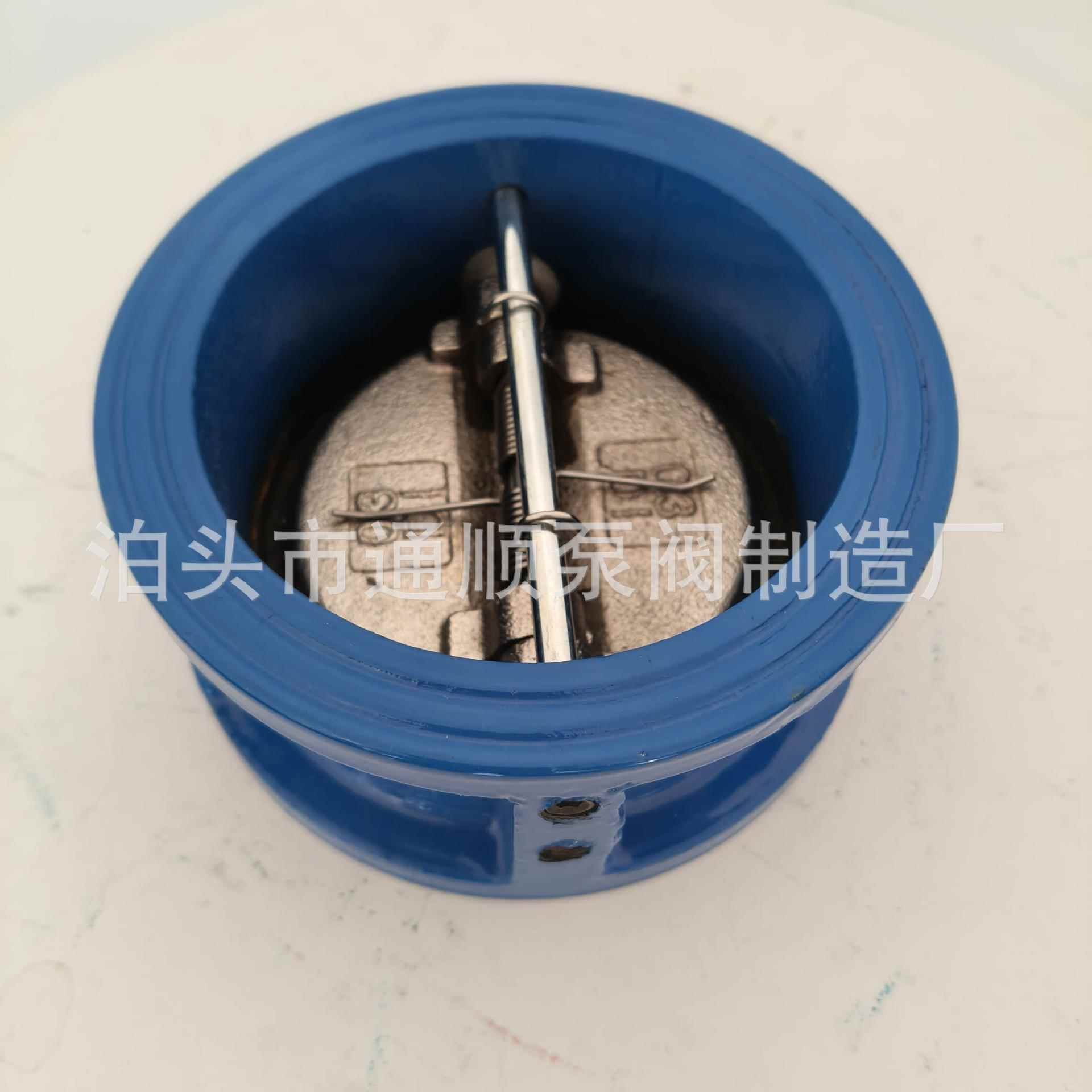 两瓣对夹式止回阀水泵单向逆止回阀水泵用dn100蝶式对夹止回阀