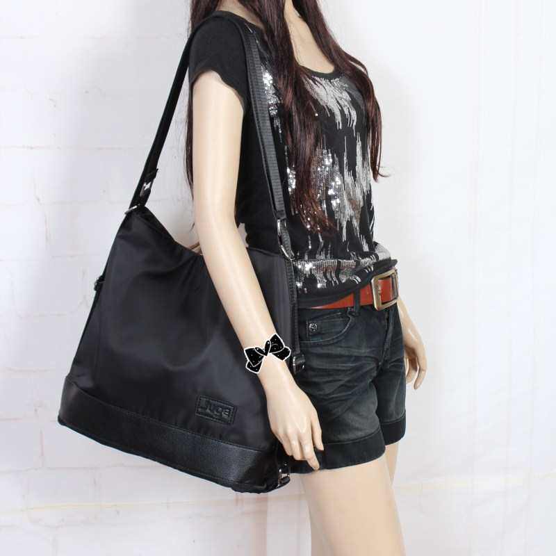 多功能防水尼龙彩带两用女包新款单肩双肩斜挎休闲大容量撞色背包