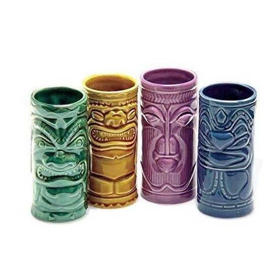 美式酒吧tiki杯夏威夷陶瓷鸡尾酒杯浮雕个性提基杯饮料僵尸杯