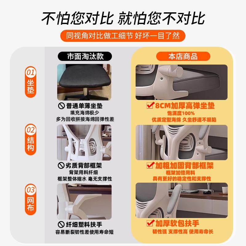HYT588电电脑转学椅子舒服久坐家用靠背公办座椅学生习宿舍人体工