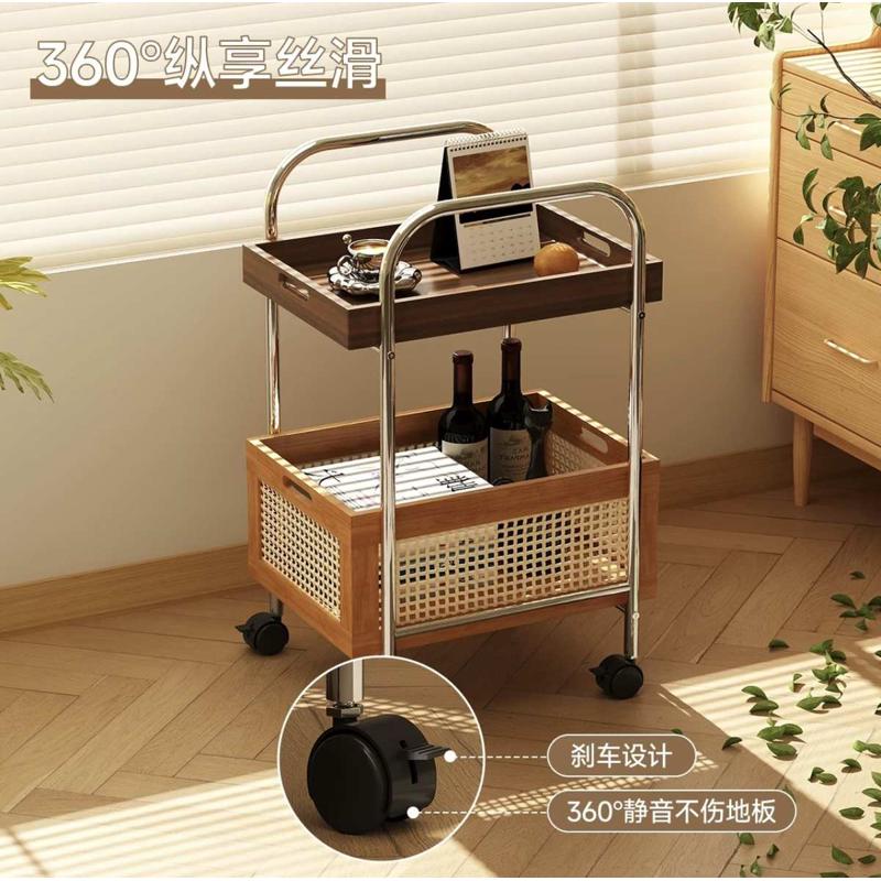 中古小推车零食置物架沙发边几客厅可移动侧边柜家用床头茶几桌子