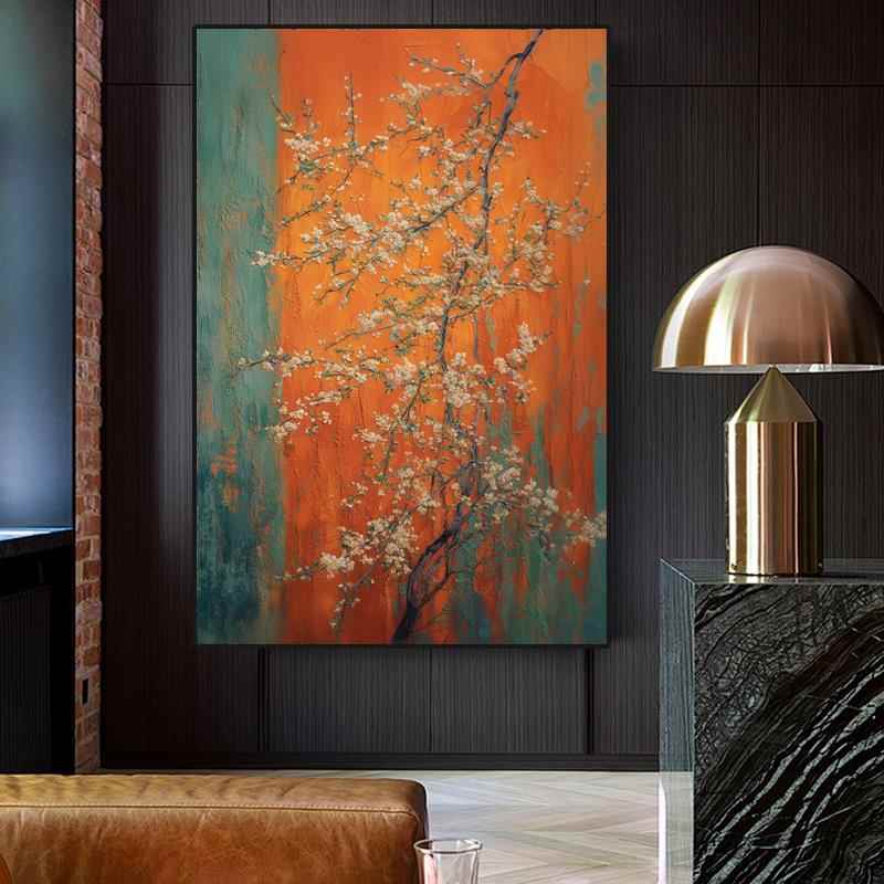 诧寂风客厅装饰画新中式宋代美学酒店民宿高级感花卉中古玄关挂画图片