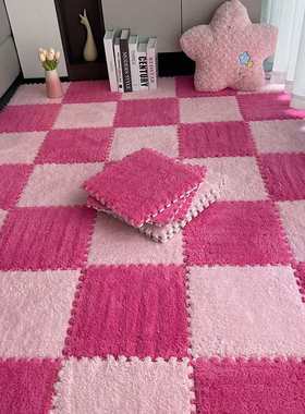 铺床垫冬毛绒公主边天全大面积客厅垫少女地毯房间卧室隔音垫子地
