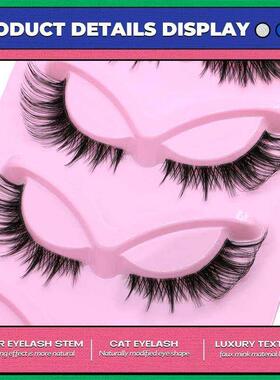 5 pairs Cat Eye Lashes Faux Mink Eyelashes Clear Band Lashes