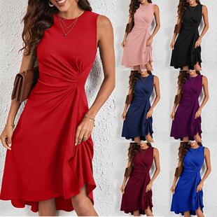 Women's Plain A Line Dress Minimalist Elegant Sleeveless