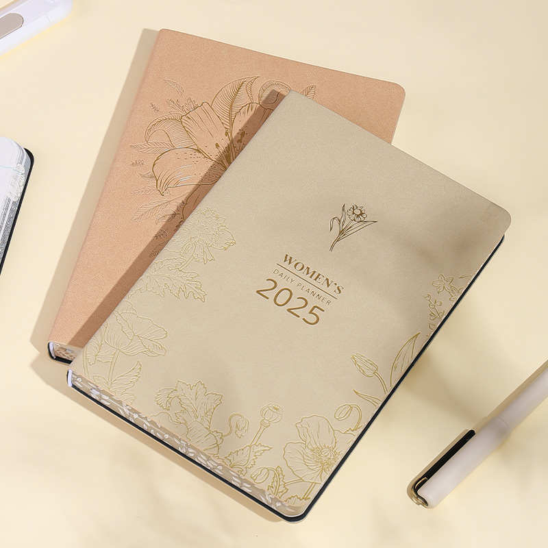 英力佳日程本2025年1月带日期的笔记本子内页彩边日历本月计划表