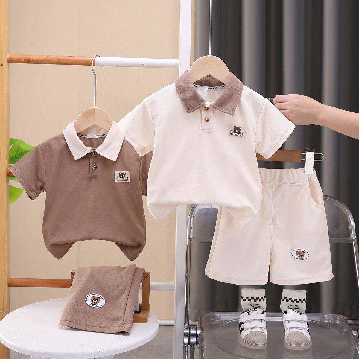 童定标熊套装夏装帅气衣服洋气运动婴儿洋气小童童装