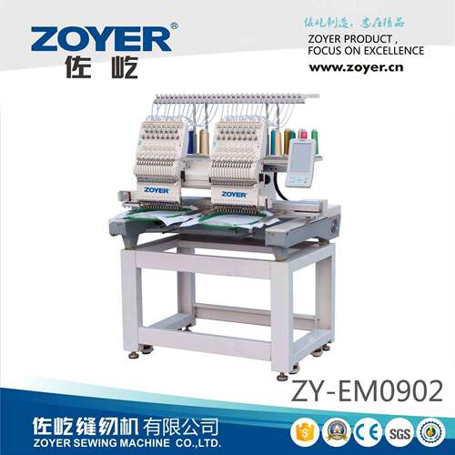 ZY-EM0902双头9针工业绣花机多功能电脑刺绣缝纫机平绣帽绣