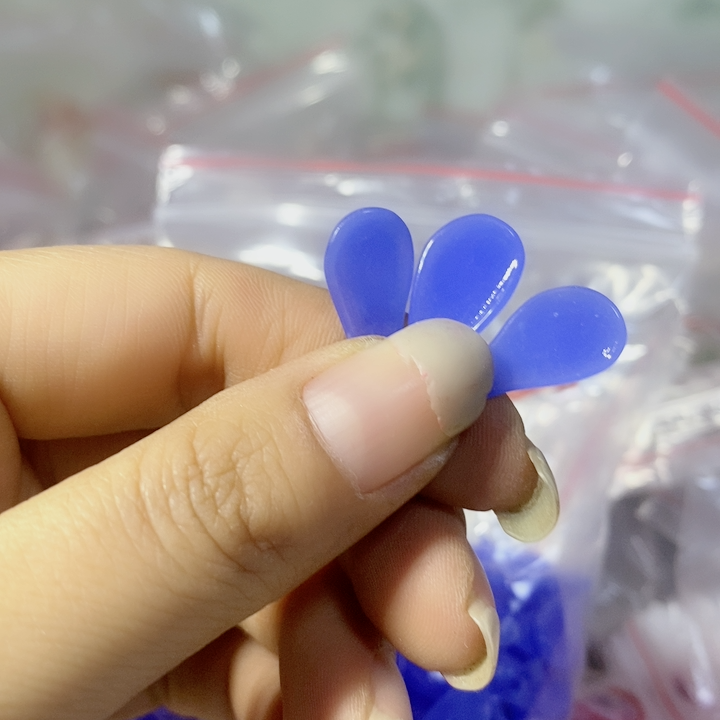 老料器花瓣发簪材料浅蓝色紫藤20片L-06
