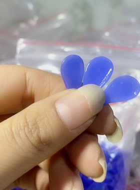 老料器花瓣发簪材料浅蓝色紫藤20片L-06