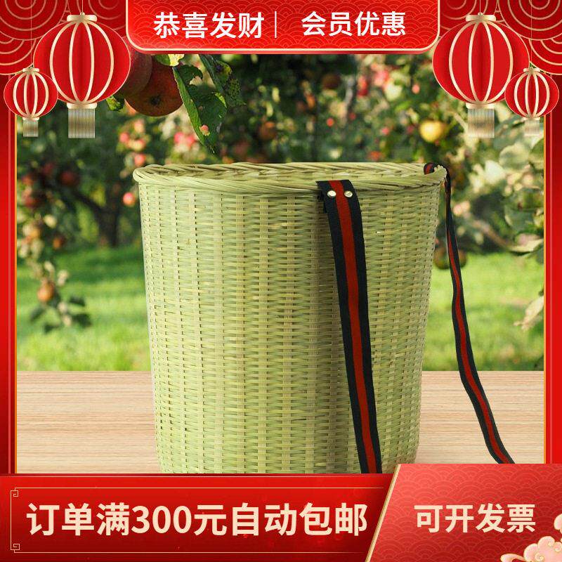 竹编背篓采摘茶叶竹筐儿童背箩表演舞蹈首具竹制品带背带可调节
