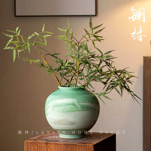 林景德镇新感插花镧高级花瓶禅意客厅花居家纯手工衿器子中式陶瓷