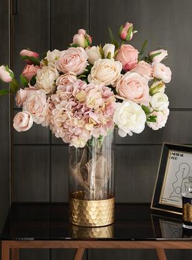 南十字美式档仿真花束客厅假花干花jd101312摆板设星样间轻奢花艺