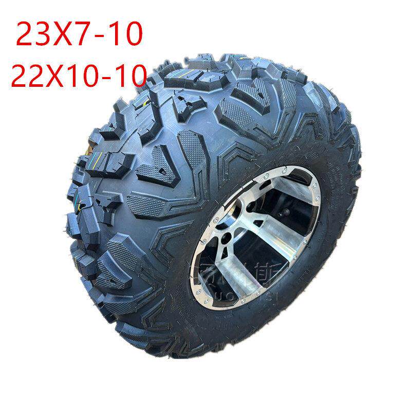 凯丰摩托车沙滩车配件22X10-10寸A字轮胎23X7-10A带刀锋铝轮毂