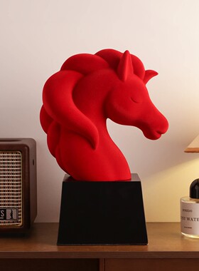 新中式2260新年过年马摆件25111302酒办公室客年厅玄关柜高档装饰