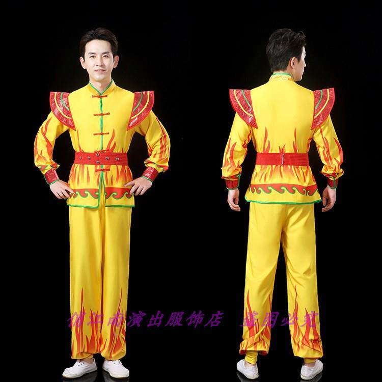 高档男腰鼓舞锣鼓队表演服盛世欢歌威风打鼓赛龙间舟舞龙比狮赛民
