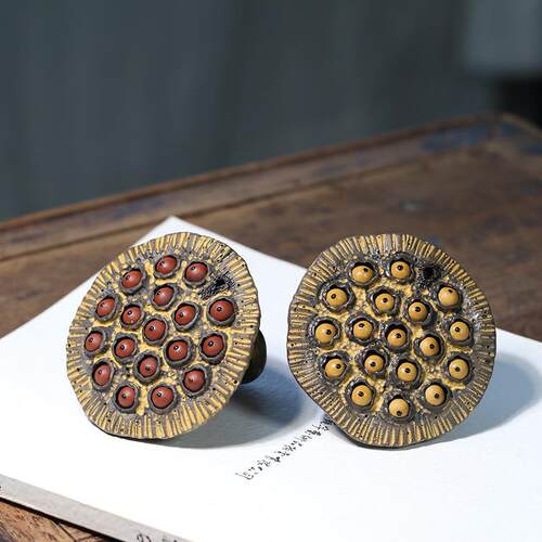 宜兴紫砂茶宠莲子莲蓬摆件纯雕塑好运连连创意可养厂家