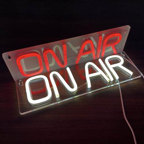 新款霓虹灯小尺寸造型ONAIR红白两色灯室内霓虹灯室内装饰