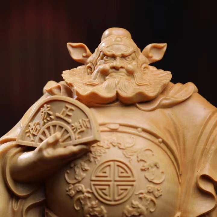 黄杨木木雕天师钟馗手把件把玩实根雕木文玩摆件家居装饰手工