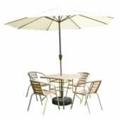 露天艺中柱组合带茶店伞桌椅室外铁咖啡厅户外摆桌椅外奶套装 休闲