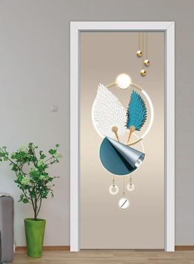 门贴纸整张木门翻新自粘卧室门玻璃门贴纸装饰电梯贴膜墙贴画q186