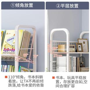 儿童书架家用学G610G6生落地书柜可移带置动物架宝收宝绘轮本架多