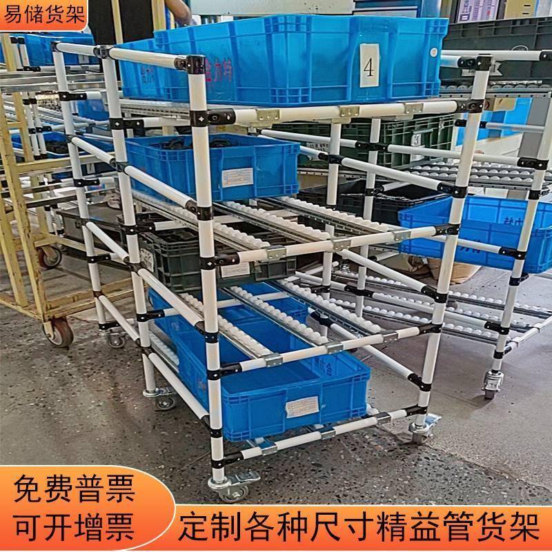 精益管流利条货架复合线棒管台车拣货车多层置物小推车接头配件