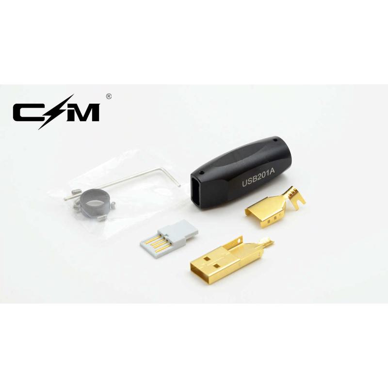 CM audio 发烧级镀金USB数据线DIY 2.0扁口方口插头AB型连接头