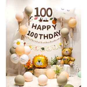 宝宝百日宴装饰生日百天100天气球场景布置成都男女孩背景墙ins风