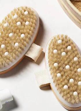 Natural Bristle Brush Soft Wet Dry Skin Body SPA Brush Bath