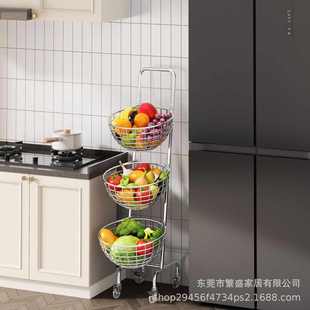 厨房可拆多功能置物架落地多层家用零食小推车水果蔬菜篮子收纳架