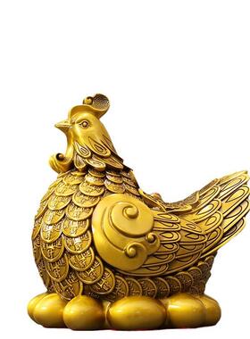 金鸡生财工艺品公摆件金鸡下单铜摆CBH件家居客厅桌装饰办室面摆