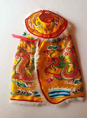 正品精致带领围龙袍佛1像风佛衣神衣服披高神像衣服档神袍黄色龙
