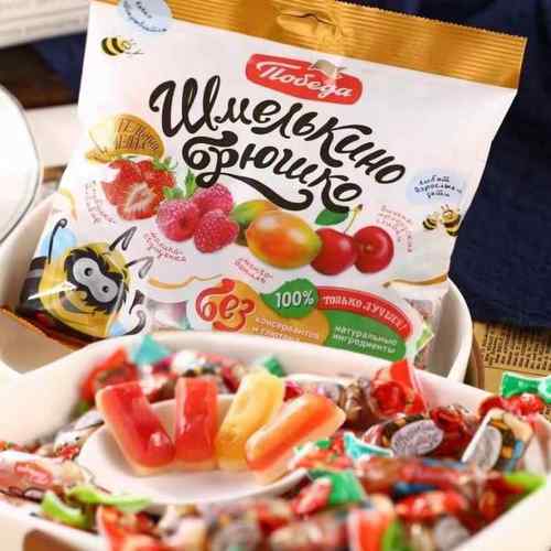 俄罗斯进口大黄蜂软糖混合水果味酸奶糖小蜜蜂凝胶软糖零食混合装