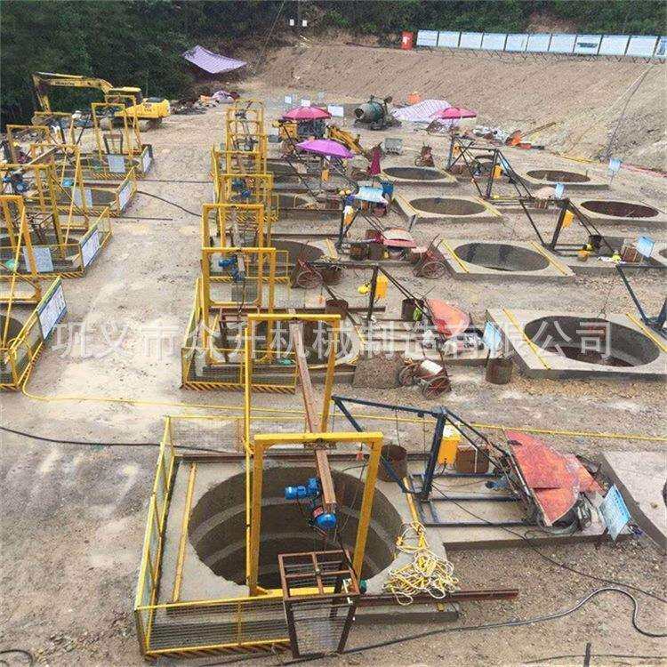 众升加工人工挖桩500kg小吊机 小型吊机 1吨哈儿机 哈儿吊打桩用