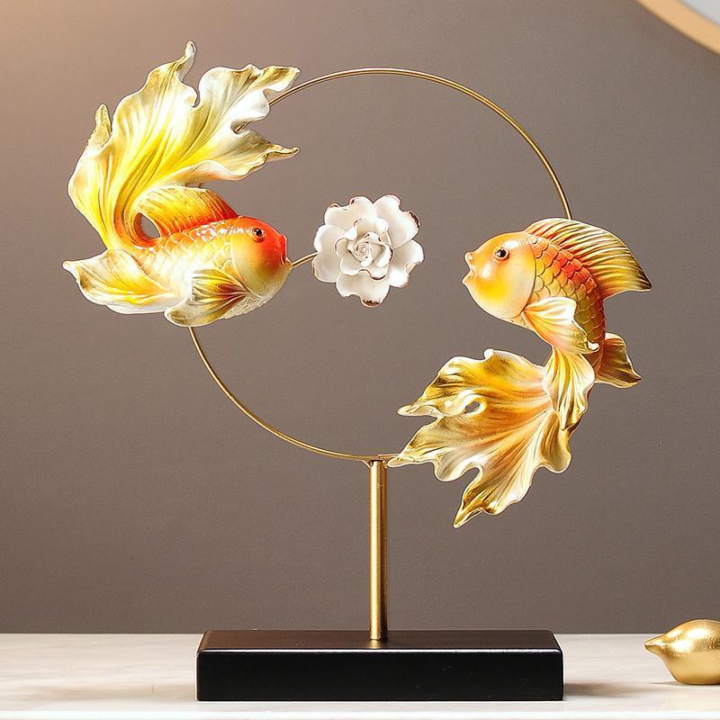 入门玄关摆件飘窗摆件装饰年年有余家居客厅电视酒柜办公室玄关装