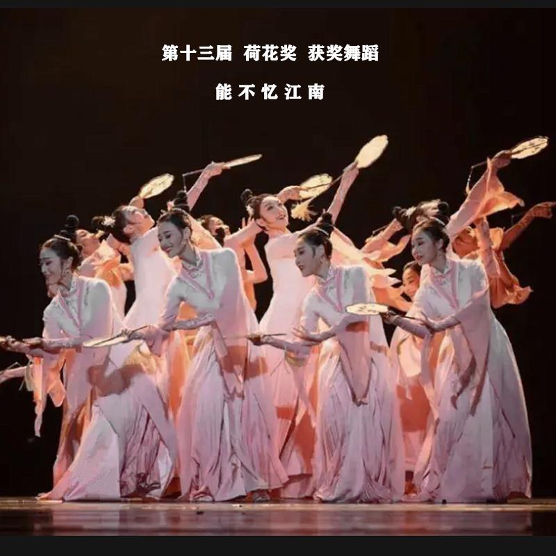 能不忆江南舞蹈演出服女子春晚团扇群舞表演套装荷花奖古典舞服装