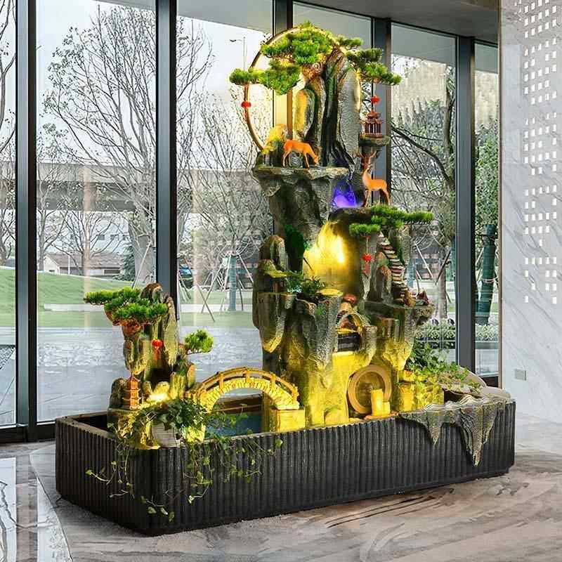 饰大假山流水喷泉鱼缸摆型件户外别花XMO园庭院装鱼池景墅观造景