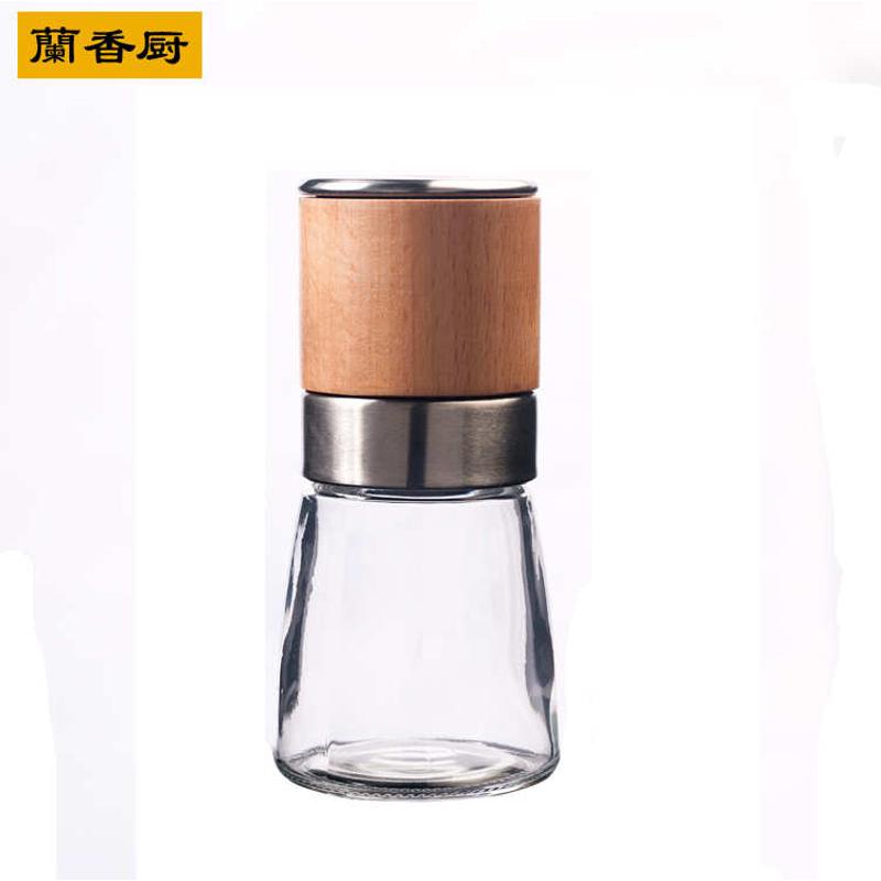 芯盐粒胡椒木质黑胡椒陶瓷粉磨海手动磨瓶玻璃瓶花椒粉研磨研磨器
