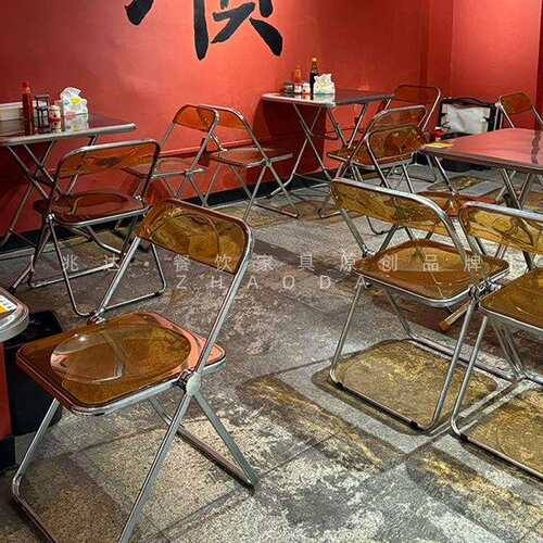 双层大厚排档折叠桌多红功能餐桌ZD189椅组加合网轻奢烧烤店桌子