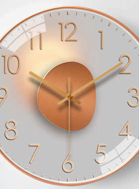 卧室简约16挂钟40cm装饰奢石英钟轻网静音【】创意客厅红钟表英寸