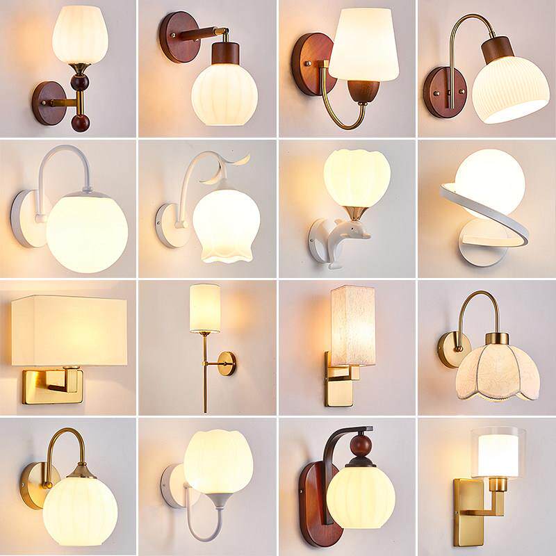 壁灯床头灯卧室led现代简约北欧创意美式客厅走道灯宾馆墙壁灯具