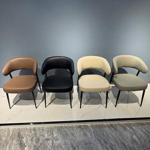 餐CUB椅客意式 网红皮凳子厅椅家用餐桌椅铁艺软包现代简约靠背质